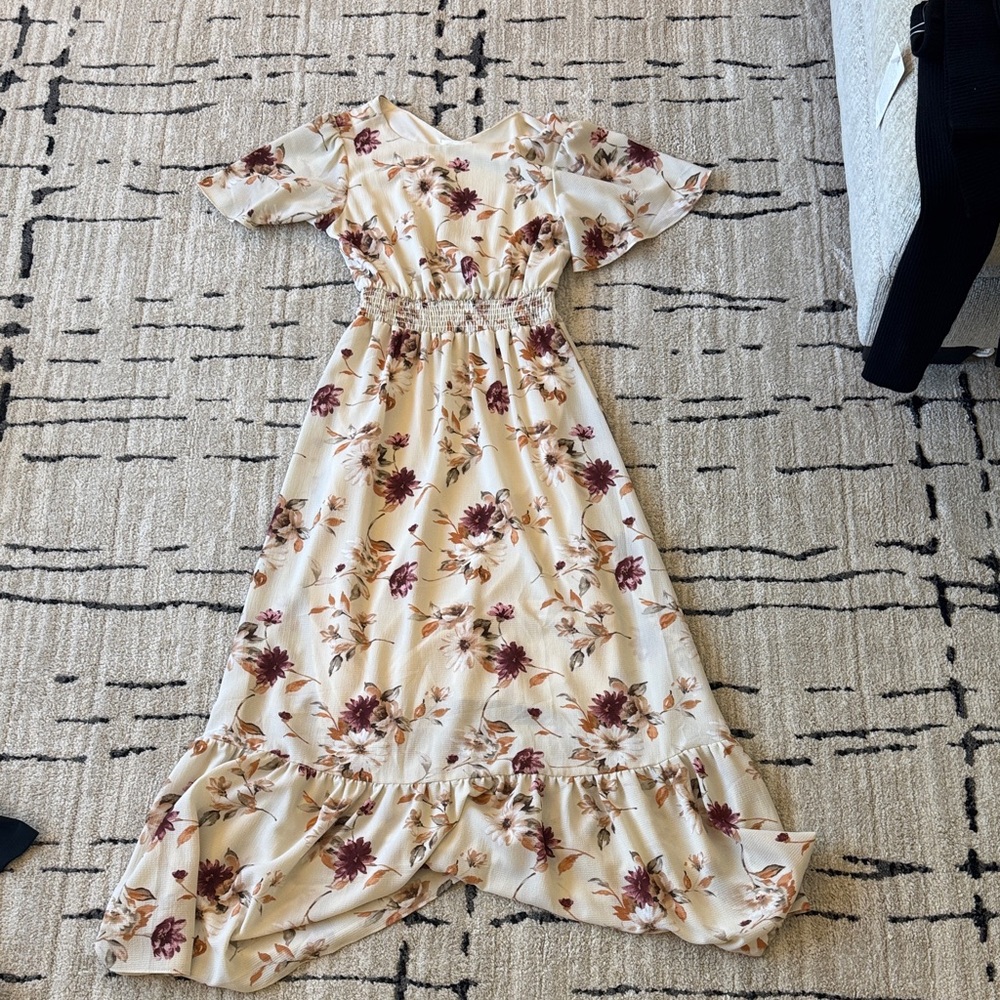 Floral Maxi Dress with Ruffle Hem